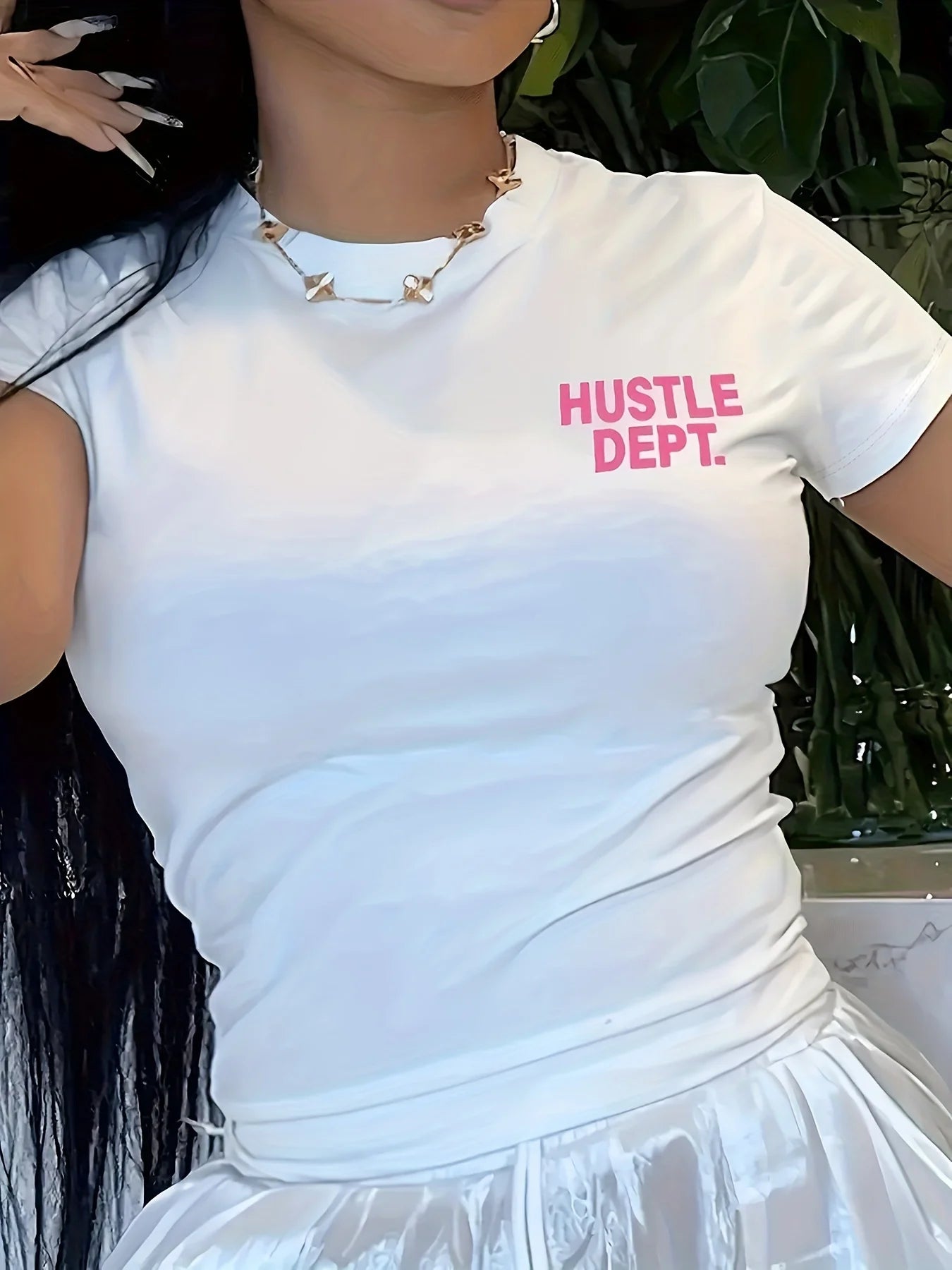 Hustle Dept Print T-Shirts Summer Women's Shirt Short Sleeve Neck Fashion Casual Sport Clothes Basic Tee Harajuku Style Y2k Tops