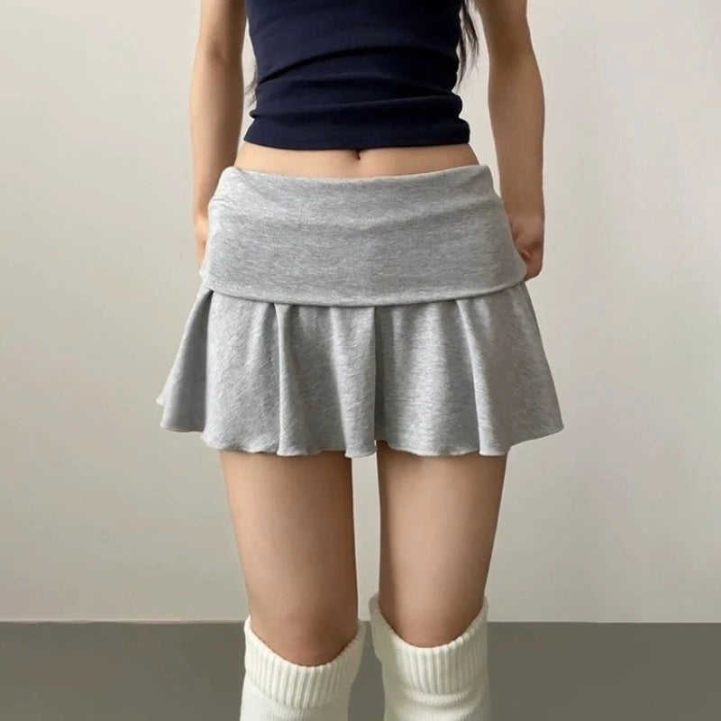 Waist-Flipping  Ruched Skirts Prevent Exposure Golf Sports Women Short Dress High Elasticity Athletic Short High Waist Skirt