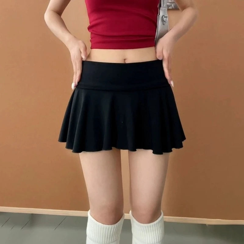 Waist-Flipping  Ruched Skirts Prevent Exposure Golf Sports Women Short Dress High Elasticity Athletic Short High Waist Skirt