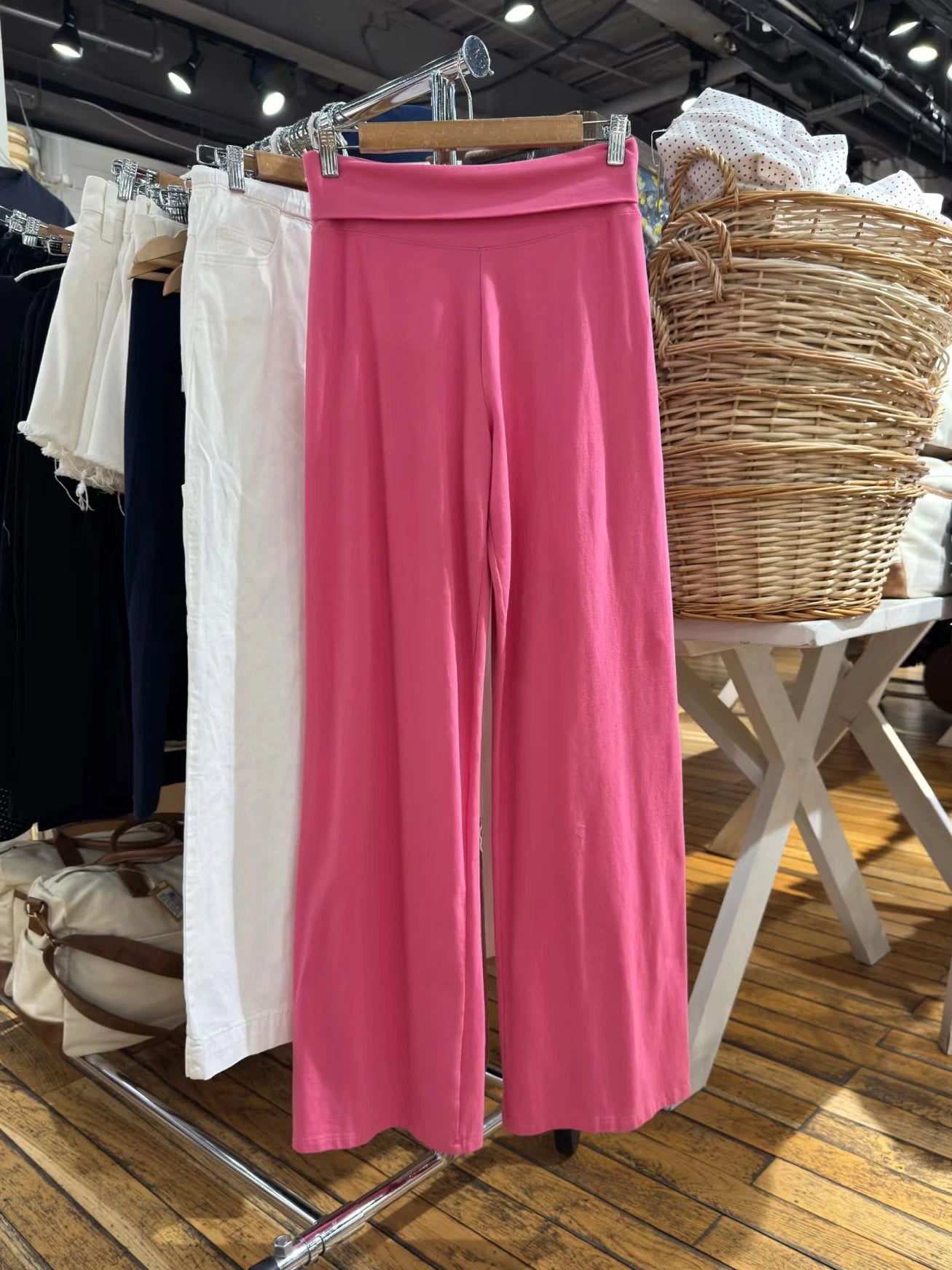 Mint Green Foldover Straight Pants Women Summer Low Waist Cotton Trousers Casual Sweet Girl Preppy Style New Sport Yoga Pants