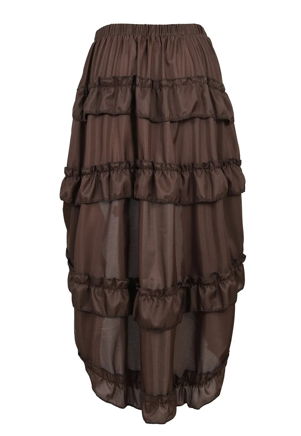 Women Vintage Gothic Long Skirt Sexy High-Low Ruffles Elasticity Pleated Corset Skirts Steampunk Party Pirate Cosplay Costume