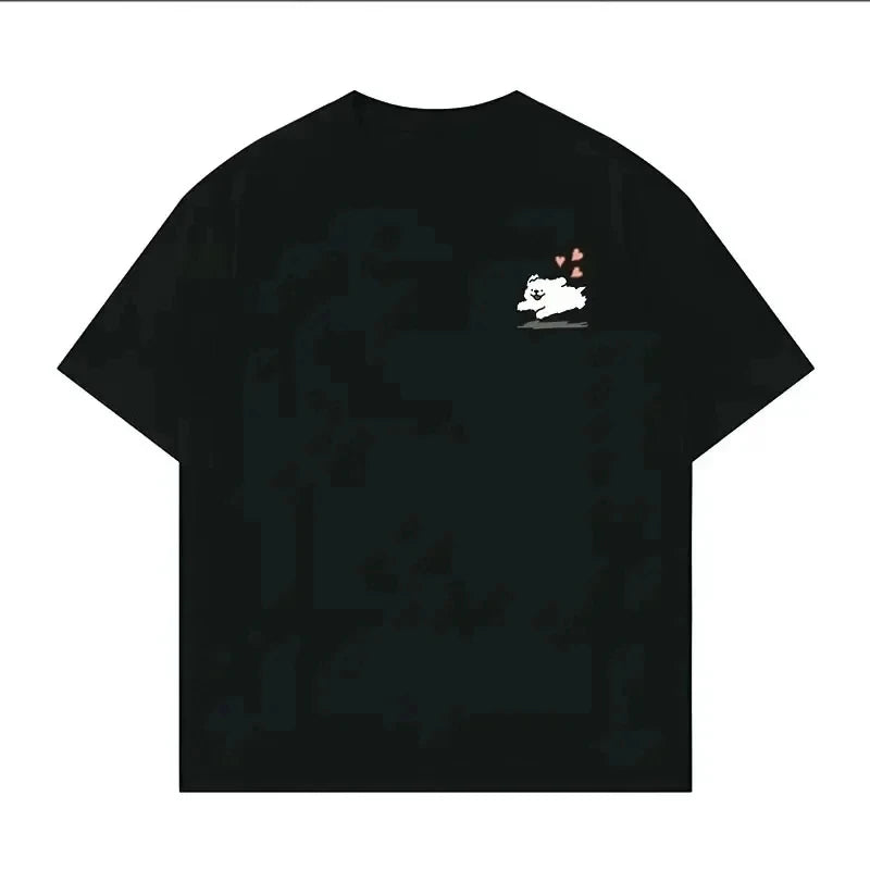 Schrodinger Cat Physics Quantum Mechanics Creative Print Summer Short-sleeved Cotton T Shirt Men Women Streetwear Loose T-shirts
