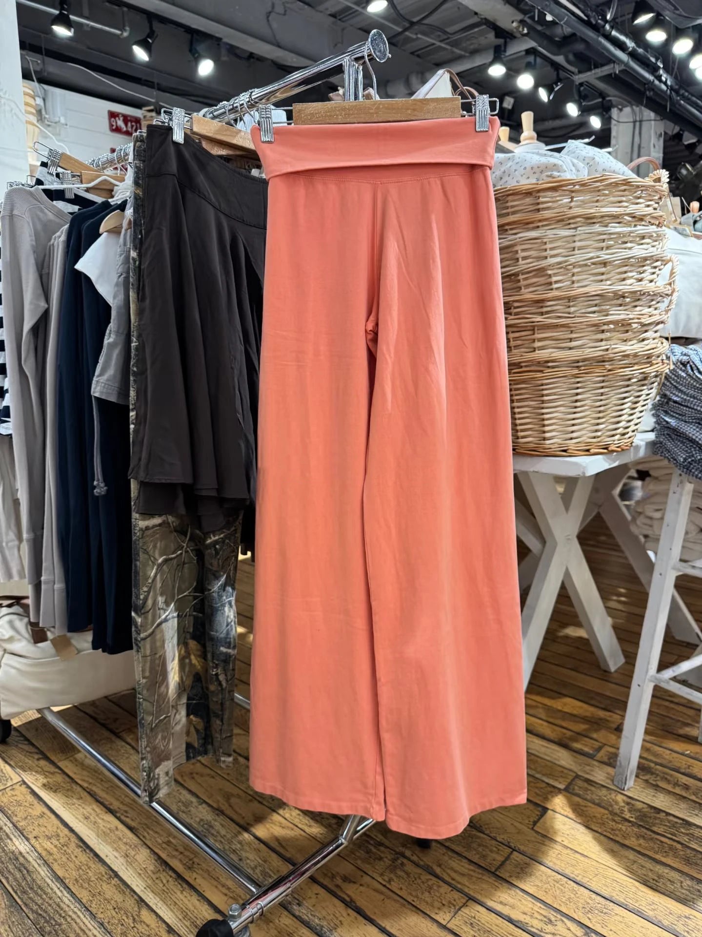 Mint Green Foldover Straight Pants Women Summer Low Waist Cotton Trousers Casual Sweet Girl Preppy Style New Sport Yoga Pants