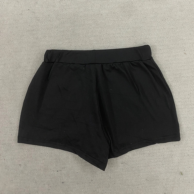 American Gothic Cross Rhinestone Decoration Low Waist Sexy Hot Pants Summer Casual Street Shorts Aesthetic Simple Slim Minipants